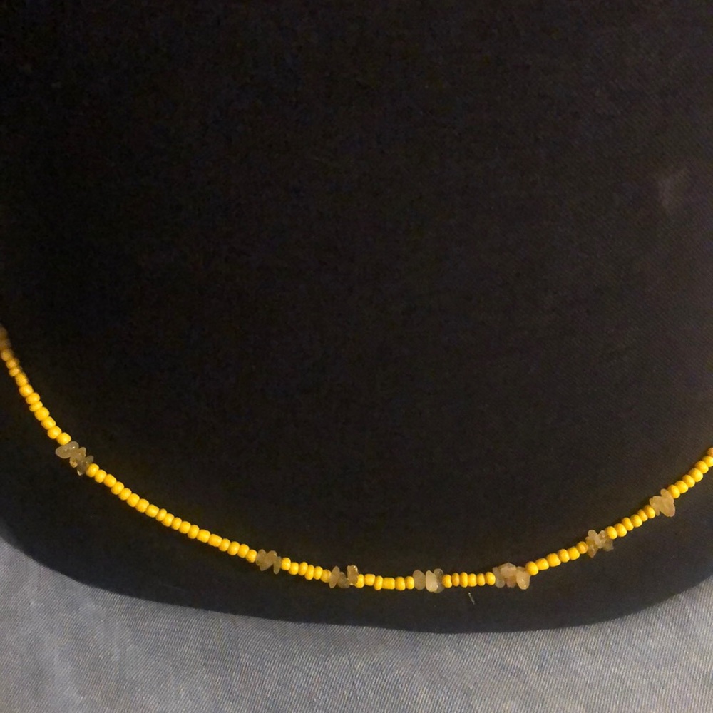 Yellow belly beaded necklace